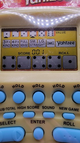 NEW Yahtzee Electronic Handheld Game Rare BLUE BUTTON Milton Bradley SEALED - Picture 6 of 9