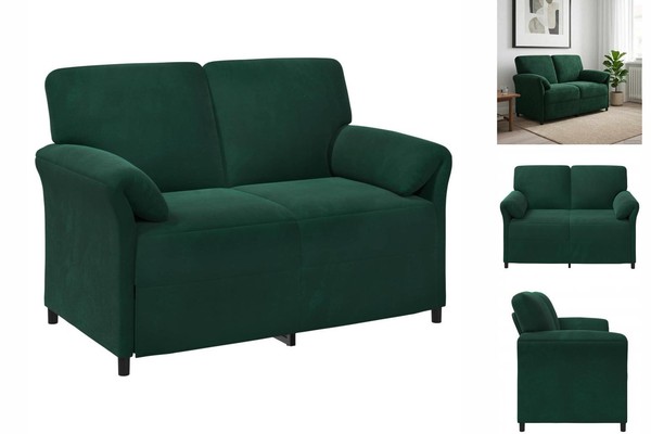 2-Sitzer Sofa DunkelgrüN 138X83X95 Cm Samt-image