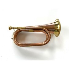 Vintage Copper  Brass Bugle: Military Decor, Made in India