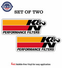 Two K&N Air Filters Auto Vinyl Decal Sticker Car Bumper 4Mil Bubble Free Us Made