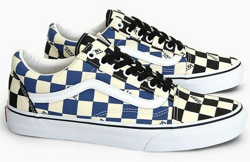 vans old skool black check