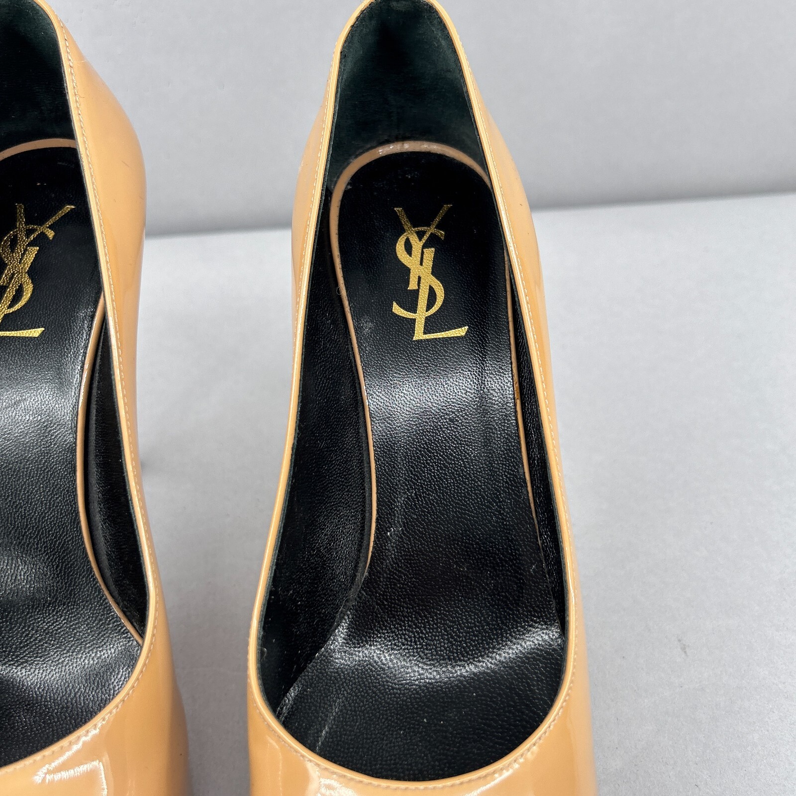 SAINT LAURENT Tacchi YSL Nudo Pelle Verniciata Tribtoo Platform Pump EU 38 5 US 8 5