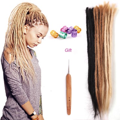 20 100 Human Hair Handmade Dreadlocks Hair Extension Crochet