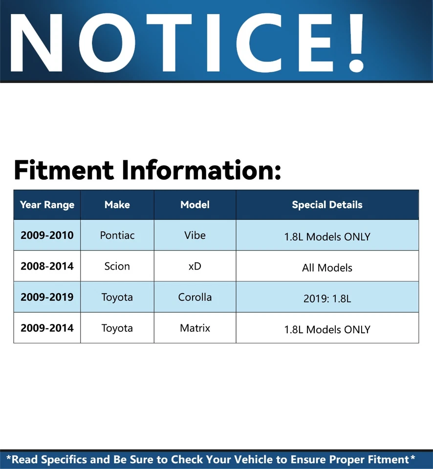 Rotores de disco delanteros pastillas de freno para Toyota Corolla Matrix Scion xD Vibe 2009-2019 Foto 2 de 4