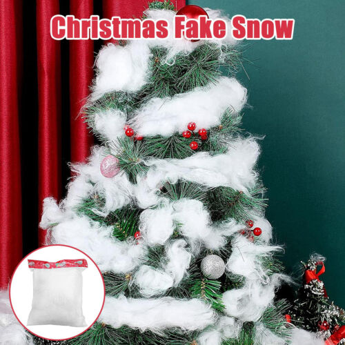 Artificial Christmas Snow Cotton 20-400G Fake Snow Flakes for Xmas Tree, Bushy - Picture 1 of 16