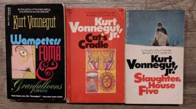 Kurt Vonnegut Jr. Book Lot Of 3: Cat' Cradle, Slaughterhouse 5, Wampeters Foma..