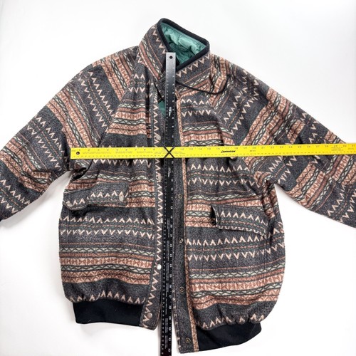 Vintage Current Seen Reversible Aztec Jacket Seafoam Green Southwestern XL Retro - Picture 7 of 11
