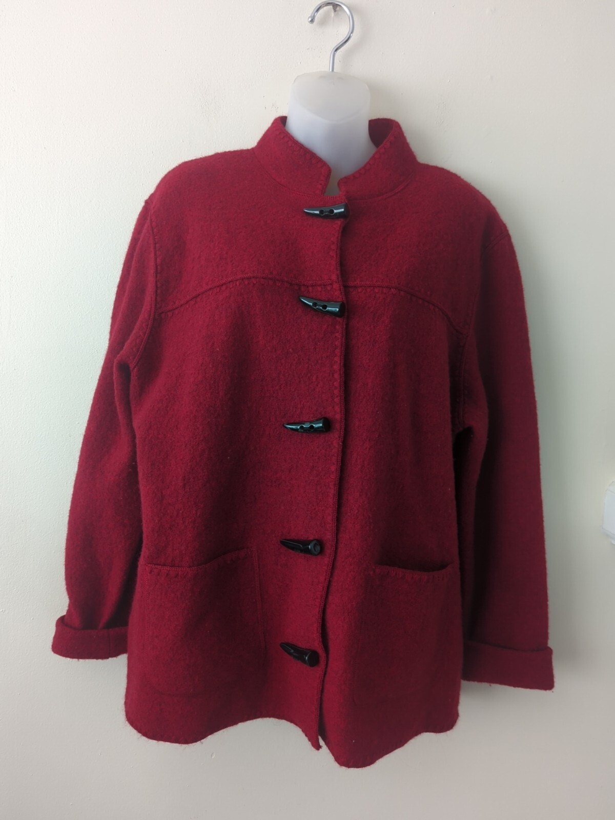 Ruby Rd Womens Jacket Size LargeRed Wool Patch Po… - image 1