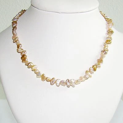 Halskette Biwaperlen Zuchtperlen Gold 14 kt Perlenketten - Bild 1 von 4
