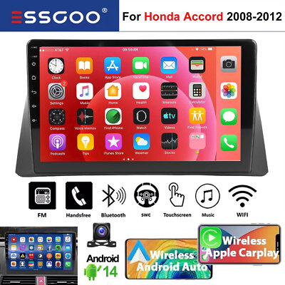 with Backup Camera Carplay For Honda Accord 2008-2012 BT Car Radio Screen Stereo