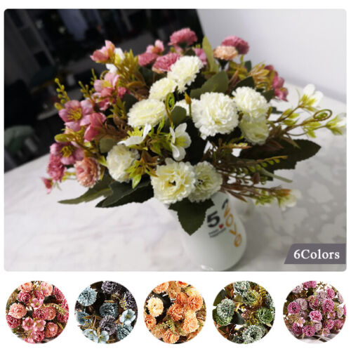 15 cabezas de flores hortensia artificial flores ramo de boda fiesta hágalo usted mismo de # - Imagen 1 de 17