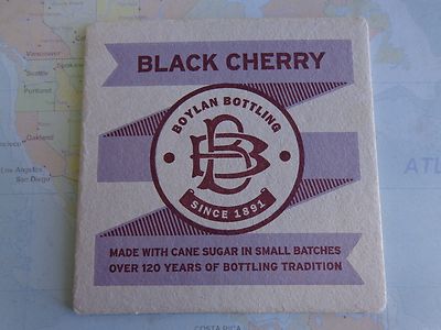 Beer Soft Drink Coaster ~ BOYLAN Bottling Black Cherry Soda Pop ~ Since 1891