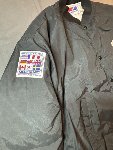Vintage Mac Tools Bomber Jacket Mechanic Swingster 80s Patch World Class Tools - Picture 9 of 13