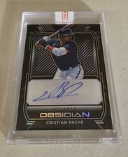 2021 Panini Obsidian Autographs Electric Etch Purple #28 Cristian Pache  39/75
