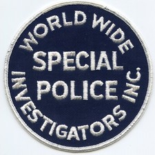 old vintage WORLD WIDE INVESTIGATORS INC WASHINGTON DC SPECIAL POLICE PATCH