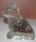 Frenchy Frenchie Dog Candy Container Holder Clear Glass Jeannette T. H. Stough — photo 2