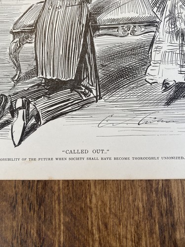 Gibson Girls Print Antique Art Sketch 11”x17” BULLDOG GUARDING WOMAN - 2 sided - Picture 6 of 19
