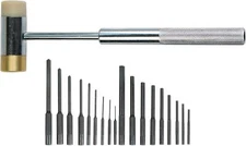 Wheeler Master Roll Pin Punch Set with Dual Sided Hammer, Roll Pin Punches and 
