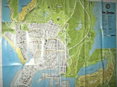 Grand Theft Auto 5 GTA V Five OFFIZIELLE KARTE - Xbox One PS4 PC Wii Switch   