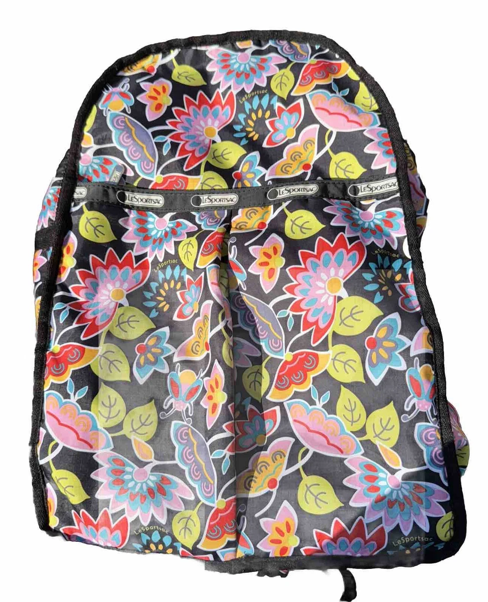 LeSportsac Backpack Bag Floral Leaves Pattern Shoulder  display picture 3