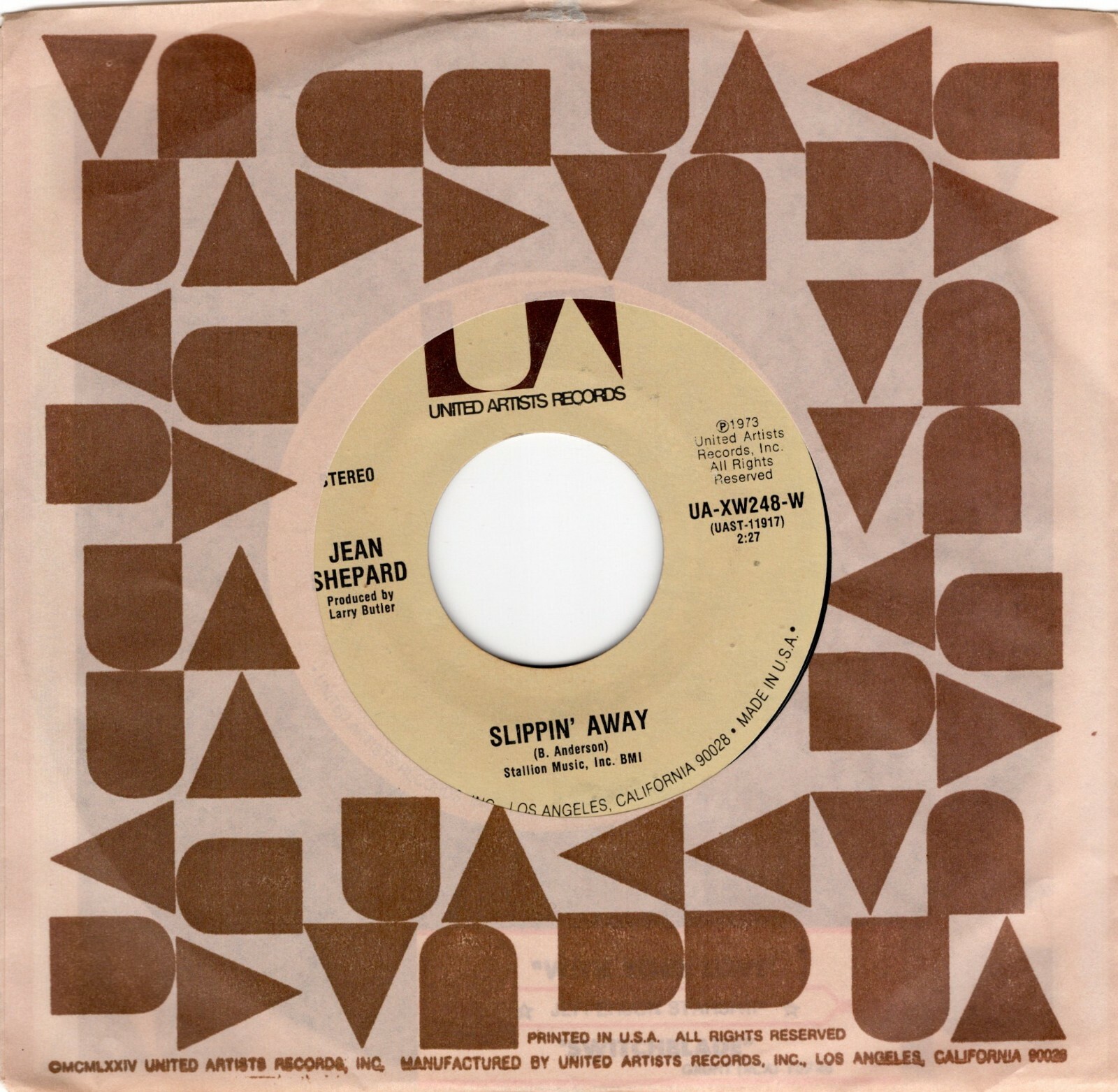 Jean Shepard Slippin' Away 1973 UA Country VG+ eBay