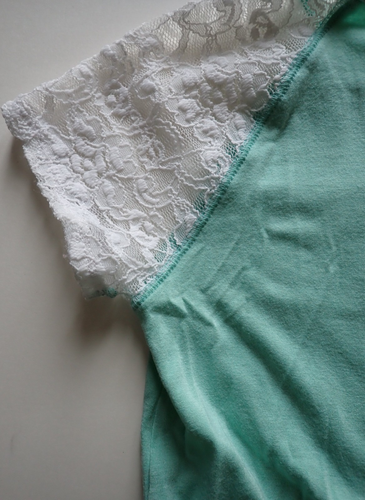 Girls Abercrombie Kids Size 9/10 Short Sleeve Dress Casual Aqua with Lace - Picture 6 of 17