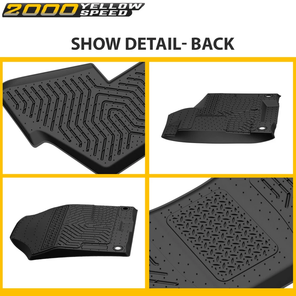 Floor Mats All Weather Floor Mats Liner TPE Waterproof Fit for 16-22 Honda Pilot - Imagem 4 de 4