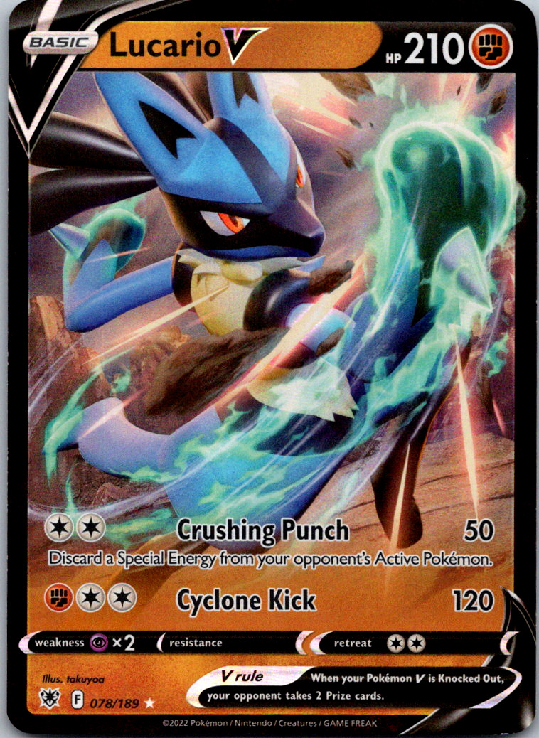 Lucario V 078/189 Astral Radiance Ultra Rare Holo Pokemon TCG Card NM Foil