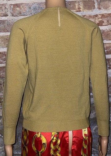 VTG 50s 60s Richardson Scotland Golden Mustard Brown Wool Raglan Sweater Small - Picture 3 of 7