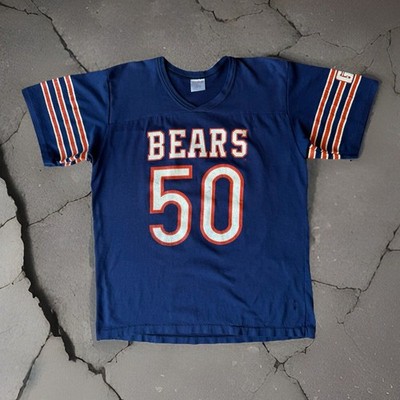 Vintage Chicago Bears Shirt L Navy 80s NFL Football Mike Singletary Super Bowl