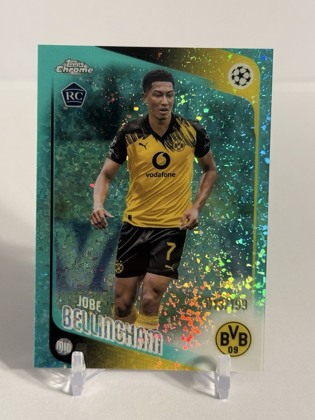 Jobe Bellingham 2026 TOPPS CHROME UEFA CC TEAL MINI DIAMOND /199 #5 BVB RC view 6
