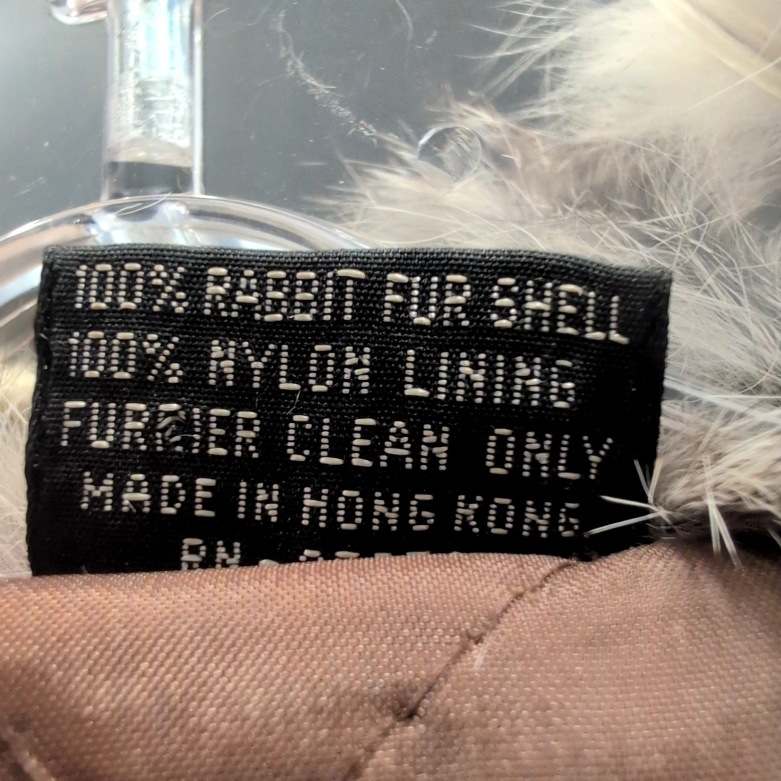 Rabbit Fur Patchwork Bomber Jacket Women’s Size L - image 5