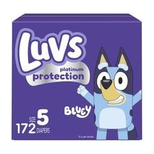 Luvs Diapers - Size 5, 172 Count, Bluey Platinum Protection Baby 0.40 per diaper