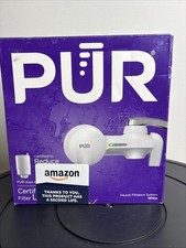 PUR Horizontal Faucet Mount Water Filtration System PFM150W- White -Open Box New