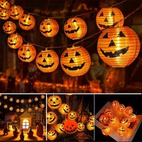 Halloween Lichterkette 20 LED Orange KüRbis 4M Batteriebetrieben Wasserdicht