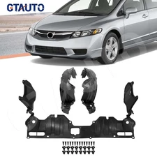 Front Fender Liner Engine Splash Shield Undercover Kit For 2006-2011 Honda Civic