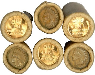 1908 Indian End / BU Wheat End ~ Estate Sale ~ Circulated Wheat Rolls ~ ONE ROLL