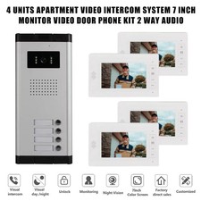 7" Apartment Wired Video Door Phone Intercom Entry System for Multi Units New