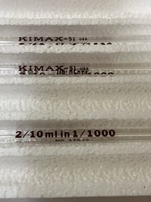 3 - Kimble KIMAX-51 Glass 2/10mL x 1/1000 Measuring Pipette Pipet 37022