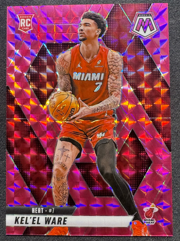Kel'el Ware 2024-25 Panini Mosaic 122/175 Pink RC Miami Heat #232