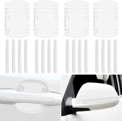 16PCS Car Door Handle Protector Film, Clear Transparent Waterproo Color: Clear