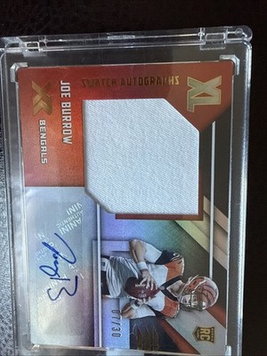2020 Panini XR Rookie XL Swatch Autographs Joe Burrow #RXL /30 (AU, MEM, RC)