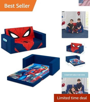Spider-Man Cozee Flip-Out Sofa: Convertible Sleeper, Stain-Resistant, Kid Safe