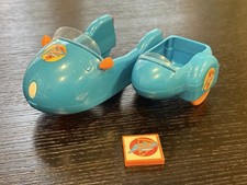 Zhu Zhu Hamcycle with Sidecar 4 Pizza Boxes 2009 Pizza Delivery Car Blue No Pet