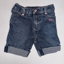 Rocawear Denim Shorts Roll Cuff 3T Button Fly Partially Elastic Waist