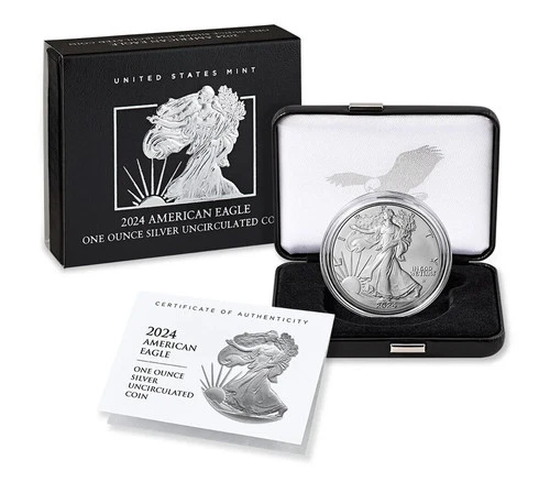 2024-W American Eagle One Ounce Uncirculated Silver Eagle with OGP Box & COA
