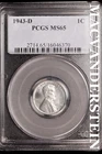 1943-D Lincoln Wheat Cent-PCGS MS 65 Choice Gem BU No Reserve #SLK985
