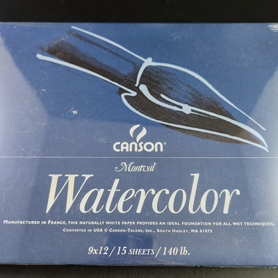 Canson Montval Watercolor Block 140LB, White, 9 in x 12 in 15 Sheets