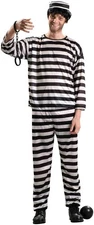Forum Novelties Mens Adult Prisoner Sized Costumes, Black/White, Standard US