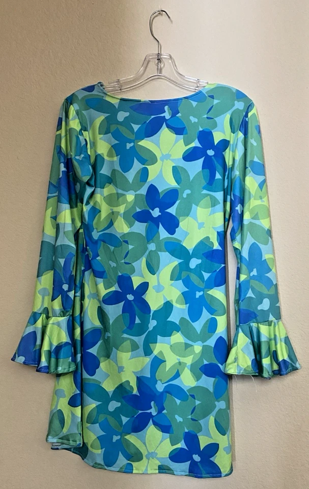 Wild Flower Groovy Disco Retro Dress Halloween or Theatre Costume by Underwraps - Image 3 of 4